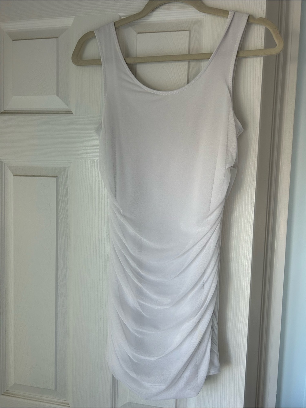 White Ruched Dress size small (kids XL)
